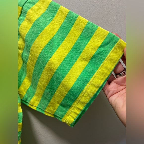 Quiksilver Vintage Green and Yellow Striped Oversized T-Shirt - Picture 4 of 8